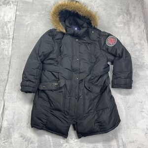 Vtg Rocawear Arctic Blast Parka Jacket Womens 3X Black Faux Fur Hood Heavyweight